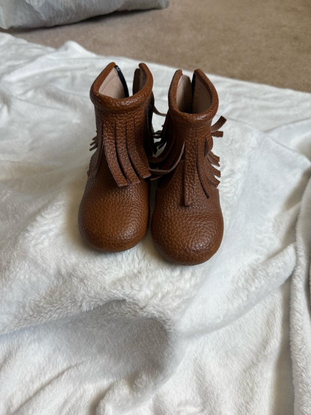 Monkey Feet Toddler Brown Fringe Ankle Boots